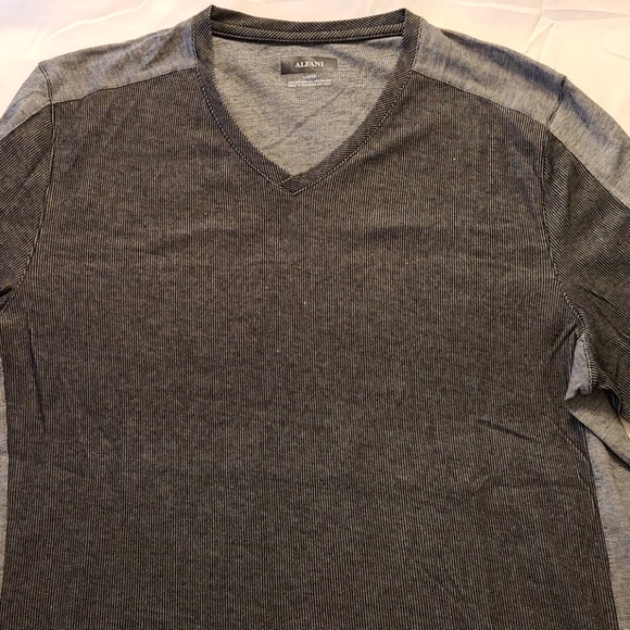 Alfani long-sleeve V-neck tee black gray - Picture 3 of 16